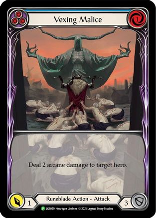 Vexing Malice (Blue) [LGS059] (Promo)  Rainbow Foil Flesh And Blood Single Flesh And Blood   