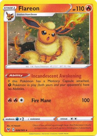 Flareon - 026/185 (Cosmos Holo) Holofoil [Misc: Cards & Products] Pokemon Single Pokémon