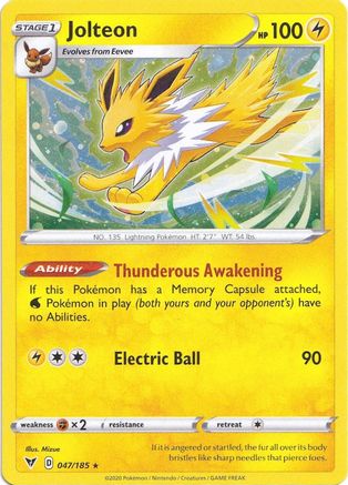 Jolteon - 047/185 (Cosmos Holo) Holofoil [Misc: Cards & Products] Pokemon Single Pokémon