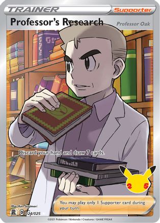 Professor's Research (Full Art) (24/25) - [Misc: Celebrations] Holofoil Pokemon Single Pokémon