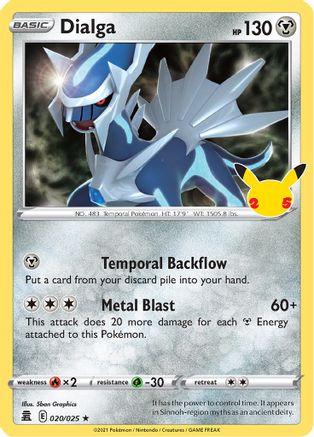 Dialga (20/25) - [Misc: Celebrations] Holofoil Pokemon Single Pokémon