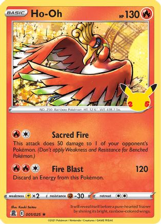 Ho-Oh (1/25) - [Misc: Celebrations] Holofoil Pokemon Single Pokémon