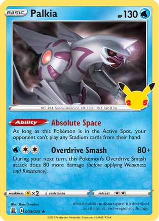 Palkia (4/25) - [Misc: Celebrations] Holofoil Pokemon Single Pokémon