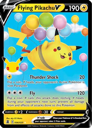 Flying Pikachu V (6/25) - [Misc: Celebrations] Holofoil Pokemon Single Pokémon