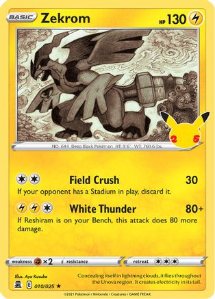 Zekrom (10/25) Holofoil [Misc: Celebrations] Pokemon Single Pokémon