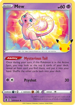 Mew (11/25) Holofoil [Misc: Celebrations] Pokemon Single Pokémon