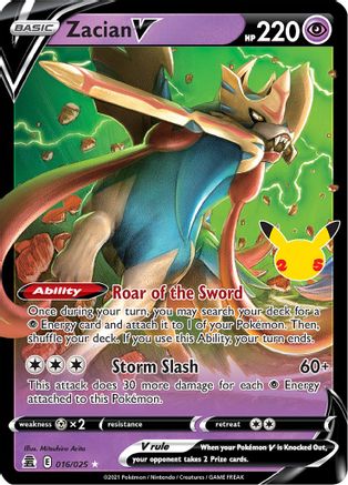 Zacian V (16/25) Holofoil [Misc: Celebrations] Pokemon Single Pokémon