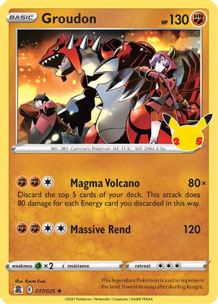 Groudon (17/25) Holofoil [Misc: Celebrations] Pokemon Single Pokémon