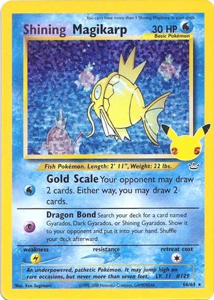 Shining Magikarp (66/25) Holofoil [Misc: Celebrations Classic Collection] Pokemon Single Pokémon