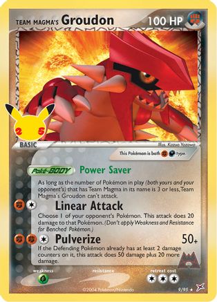Team Magma's Groudon (9/25) Holofoil [Misc: Celebrations Classic Collection] Pokemon Single Pokémon