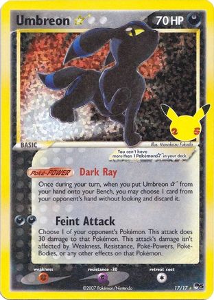 Umbreon Star (17/25) Holofoil [Misc: Celebrations Classic Collection] Pokemon Single Pokémon