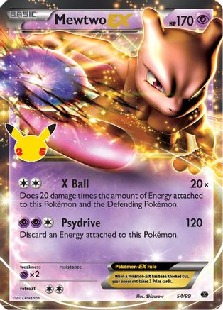 Mewtwo EX 54/25 Holofoil [Misc: Celebrations Classic Collection] Pokemon Single Pokémon