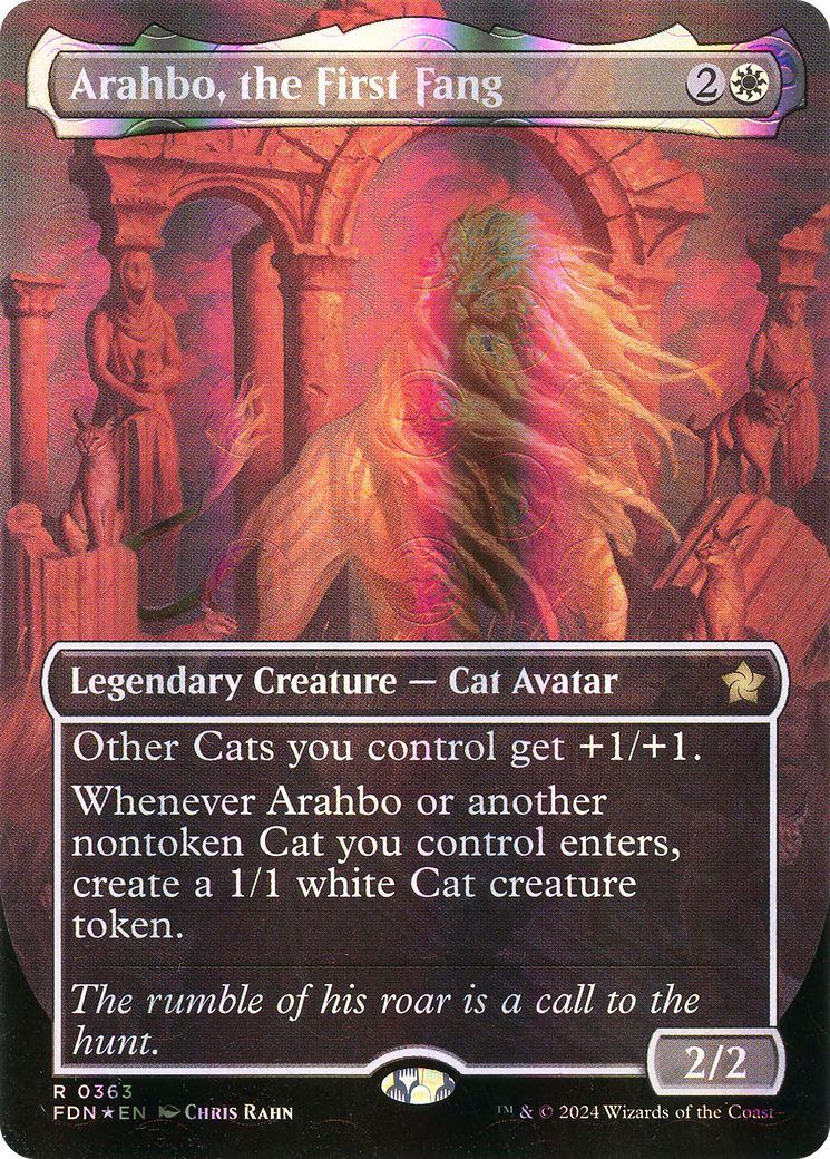 Arahbo, the First Fang (Mana Foil) (FDN-363) [Foundations] (Borderless) Foil MTG Single Wizards of the Coast