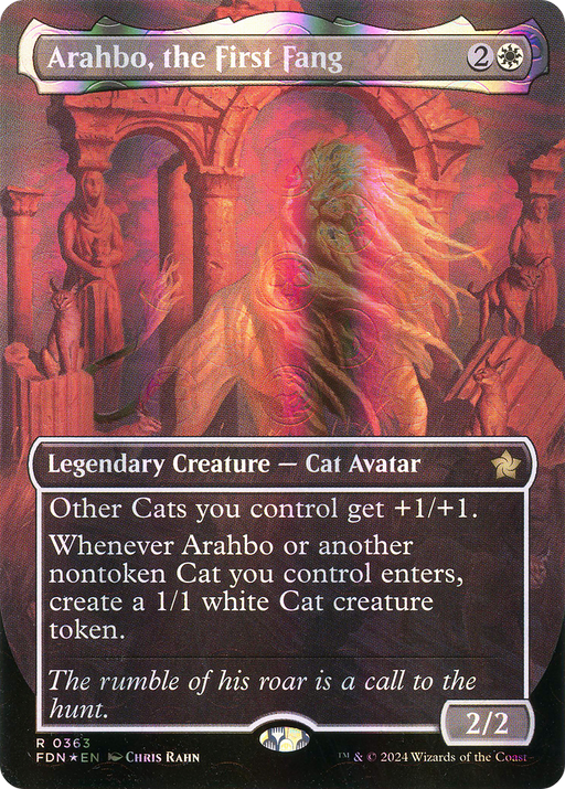 Arahbo, the First Fang (Mana Foil) (FDN-363) [Foundations] (Borderless) Foil MTG Single Wizards of the Coast