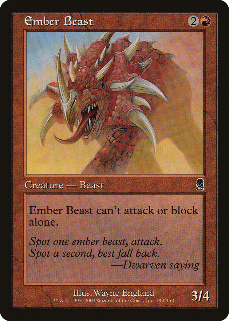 Ember Beast (ODY-190) [Odyssey] Foil MTG Single Wizards of the Coast