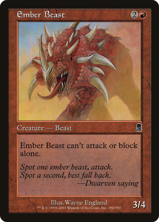 Ember Beast (ODY-190) [Odyssey] MTG Single Wizards of the Coast