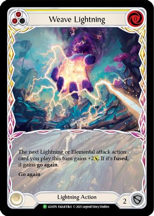 Weave Lightning (Yellow) [LGS076] (Promo)  Rainbow Foil Flesh And Blood Single Flesh And Blood   