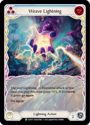 Weave Lightning (Blue) [LGS077] (Promo)  Rainbow Foil Flesh And Blood Single Flesh And Blood   