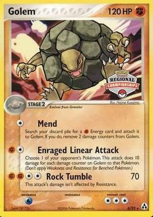 Golem - 6/92 (Regional Championships) () [Promos: League & Championship Cards] Pokemon Single Pokémon