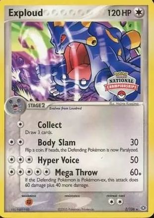 Exploud - 3/106 (National Championships) () [Promos: League & Championship Cards] Pokemon Single Pokémon