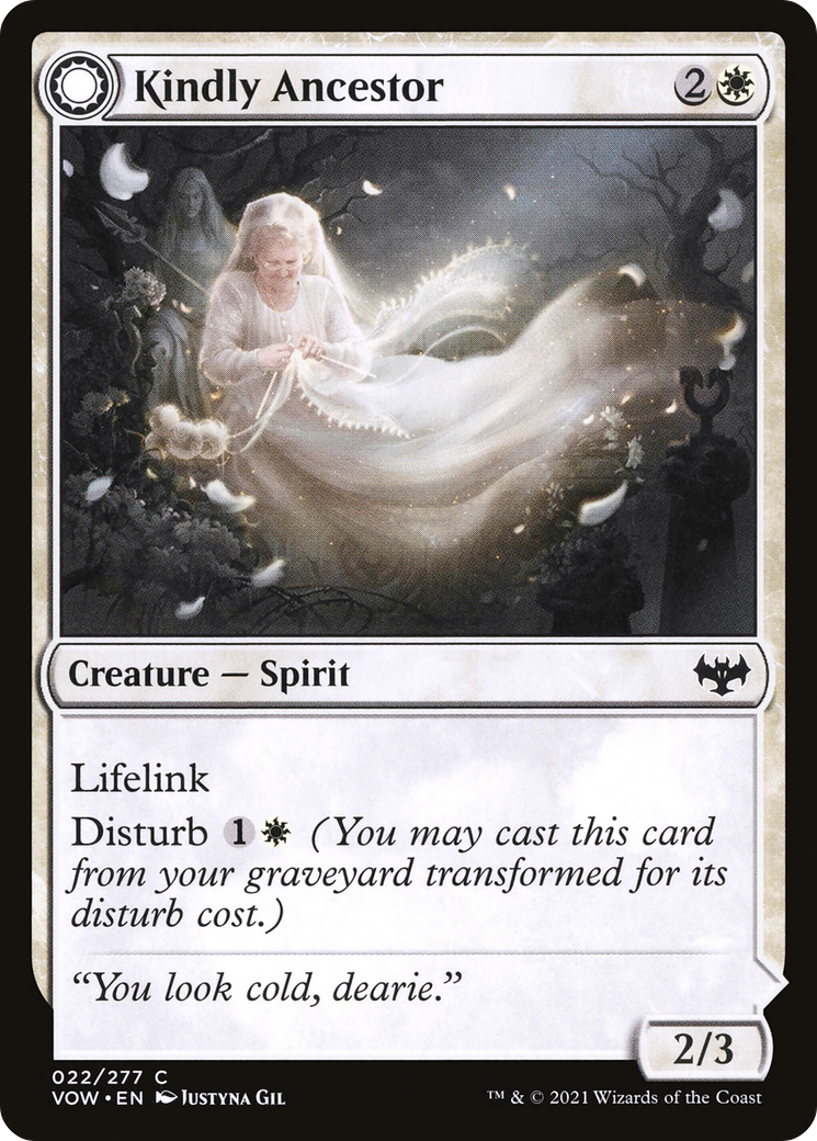Kindly Ancestor // Ancestor's Embrace (VOW-022) [Innistrad: Crimson Vow] Foil MTG Single Wizards of the Coast