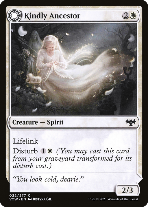 Kindly Ancestor // Ancestor's Embrace (VOW-022) [Innistrad: Crimson Vow] MTG Single Wizards of the Coast
