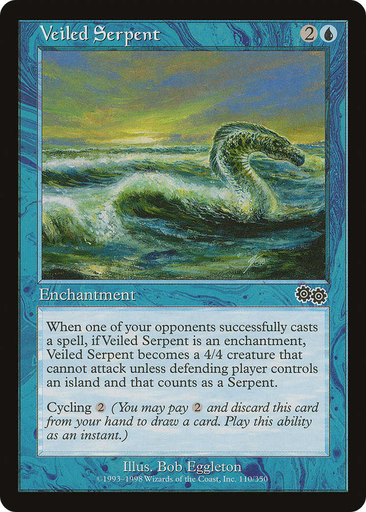 Veiled Serpent (USG-110) [Urza's Saga] MTG Single Wizards of the Coast