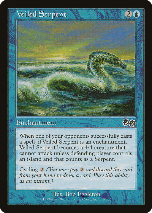Veiled Serpent (USG-110) [Urza's Saga] MTG Single Wizards of the Coast