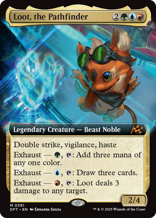 Loot, the Pathfinder (DFT-391) [Aetherdrift] (Extended Art) Foil MTG Single Wizards of the Coast