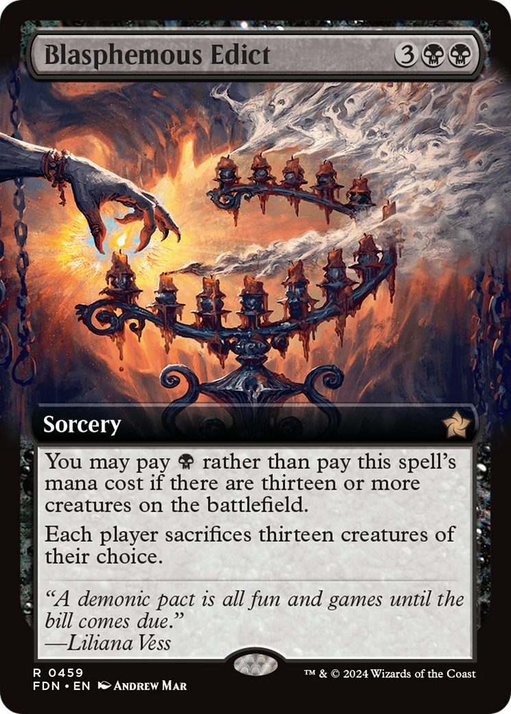 Blasphemous Edict (FDN-459) [Foundations] (Extended Art) MTG Single Wizards of the Coast
