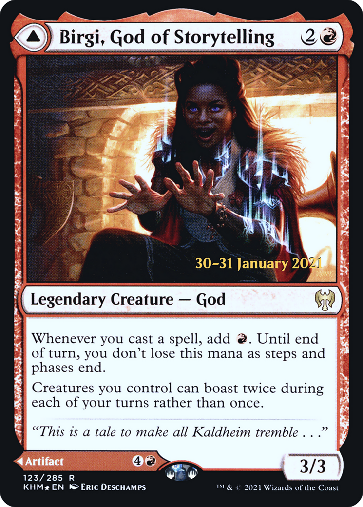 Birgi, God of Storytelling (PRE-123) [Kaldheim Promos] Foil MTG Single Wizards of the Coast