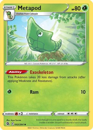 Metapod (2/264) [SWSH: Fusion Strike] Pokemon Single Pokémon