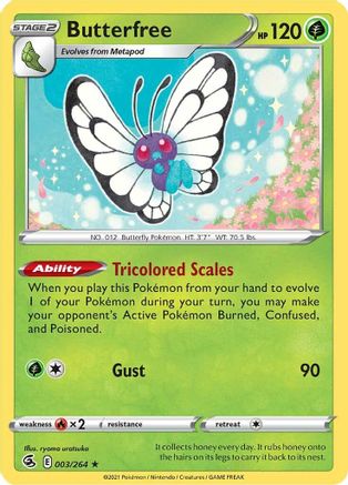 Butterfree (3/264) Reverse Holofoil [SWSH: Fusion Strike] Pokemon Single Pokémon