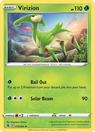 Virizion (15/264) Reverse Holofoil [SWSH: Fusion Strike] Pokemon Single Pokémon