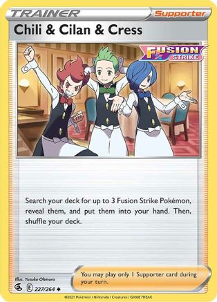 Chili & Cilan & Cress (227/264) [SWSH: Fusion Strike] Pokemon Single Pokémon