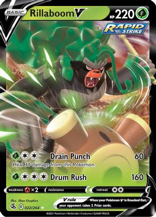 Rillaboom V (22/264) Holofoil [SWSH: Fusion Strike] Pokemon Single Pokémon