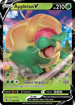 Appletun V (26/264) Holofoil [SWSH: Fusion Strike] Pokemon Single Pokémon