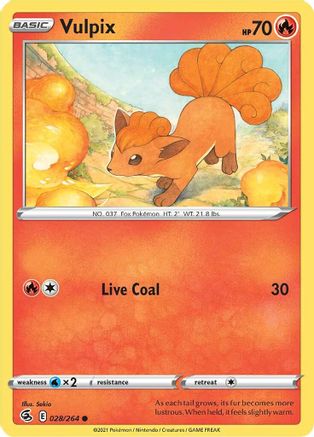 Vulpix (28/264) Reverse Holofoil [SWSH: Fusion Strike] Pokemon Single Pokémon