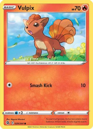 Vulpix (29/264) Reverse Holofoil [SWSH: Fusion Strike] Pokemon Single Pokémon