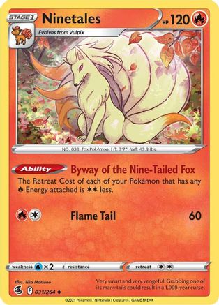 Ninetales (31/264) Reverse Holofoil [SWSH: Fusion Strike] Pokemon Single Pokémon