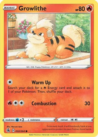 Growlithe (32/264) [SWSH: Fusion Strike] Pokemon Single Pokémon