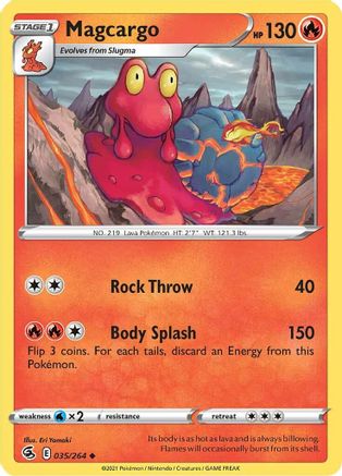Magcargo (35/264) Reverse Holofoil [SWSH: Fusion Strike] Pokemon Single Pokémon