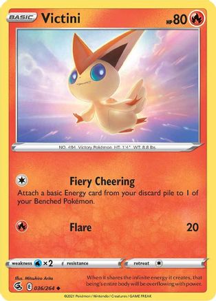 Victini (36/264) Reverse Holofoil [SWSH: Fusion Strike] Pokemon Single Pokémon