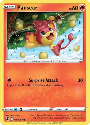 Pansear (37/264) [SWSH: Fusion Strike] Pokemon Single Pokémon
