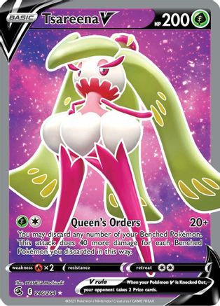 Tsareena V (Full Art) (246/264) Holofoil [SWSH: Fusion Strike] Pokemon Single Pokémon
