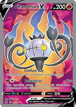 Chandelure V (Full Art) (247/264) Holofoil [SWSH: Fusion Strike] Pokemon Single Pokémon