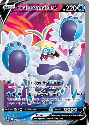 Crabominable V (Full Art) (248/264) Holofoil [SWSH: Fusion Strike] Pokemon Single Pokémon