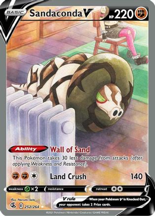 Sandaconda V (Alternate Full Art) (252/264) Holofoil [SWSH: Fusion Strike] Pokemon Single Pokémon