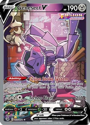 Genesect V (Alternate Full Art) (255/264) Holofoil [SWSH: Fusion Strike] Pokemon Single Pokémon