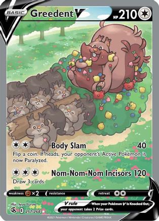 Greedent V (Alternate Full Art) (257/264) Holofoil [SWSH: Fusion Strike] Pokemon Single Pokémon